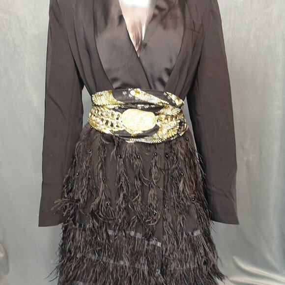 Neo-Vintage Custom African Printed Pleated Back-Knot Tied Faux-bi Belt by vir-go - Picture 5 of 11